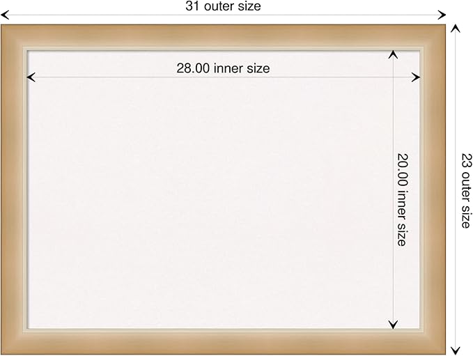 Amanti Art White Cork Board for Wall, 23x31 Vision Board with Gold Frame, Medium Corkboard Office Decor for Home Organization, Modern Contemporary Corkboard Pinboard to display items for home-DeskLoop Office