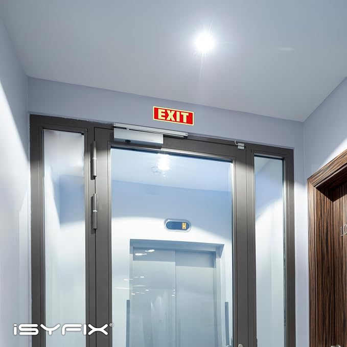 iSYFIX Exit Glow in the Dark Sign – 6 Pack 12x4 Inch – 40 mil Thick Polystyrene - Image 5