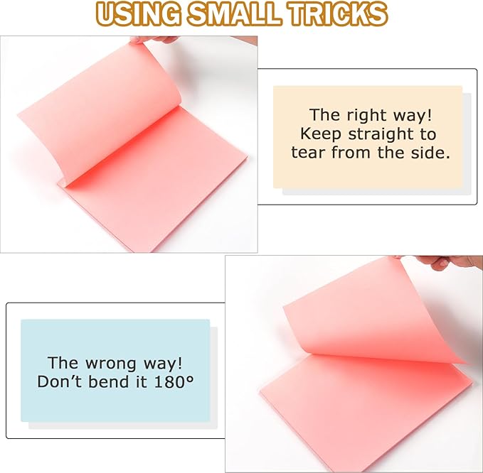 Sticky Notes 8x6 inch Bright Colors Self-Stick Pads 8 Pads/Pack 35 Sheets/Pad Total 280 Sheets-DeskLoop Office