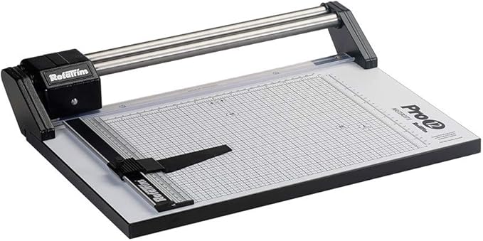 Rotatrim Pro 12 Inch Cut Professional Paper Cutter/Trimmer Precision Rotary Trimmer with Self-Sharpening Precision Steel Blades & Twin Stainless Steel Guide Rails (RCPRO12i)-DeskLoop Office