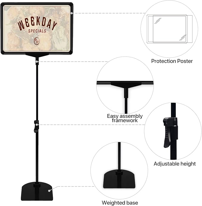 Sign Holder, BUTUNITA Adjustable Sign holder stand 8.5 x 11 Inch - Image 2