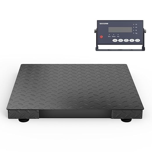 24"x24" Industrial Floor Scale, Precision Pallet Scale with Digital Indicator, Heavy Duty Weighing Scale for Floor Bench Office Weight Weighing, 2500 lb x 1 lb, Black-DeskLoop Office