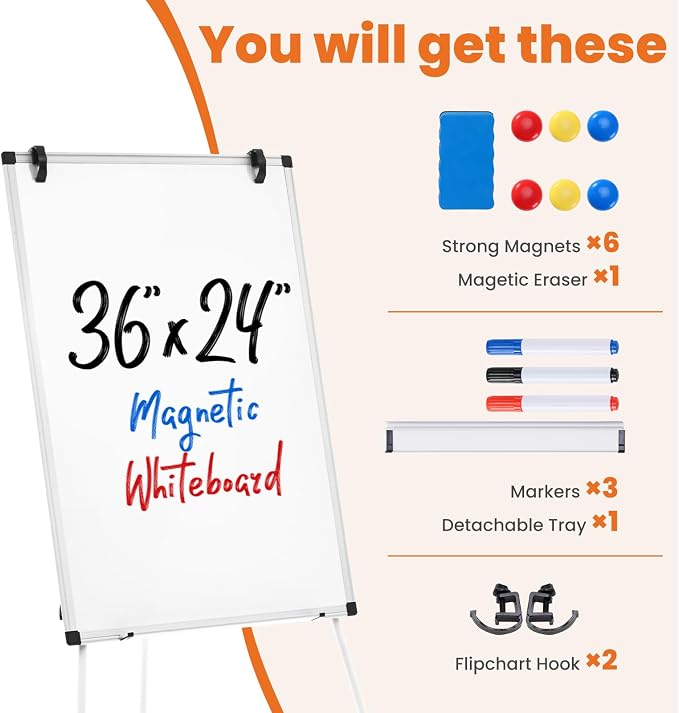 OLIXIS 36" x 24" Magnetic White Board - Image 4