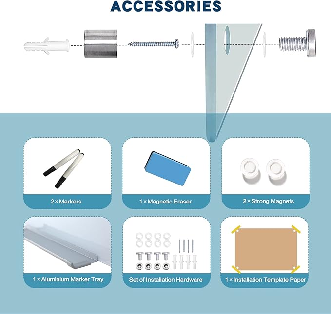 Magnetic Glass Whiteboard, Classroom & Home - Image 5