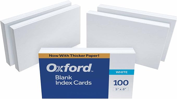 Oxford 50EE Blank Index Cards, 500 Cards by Oxford