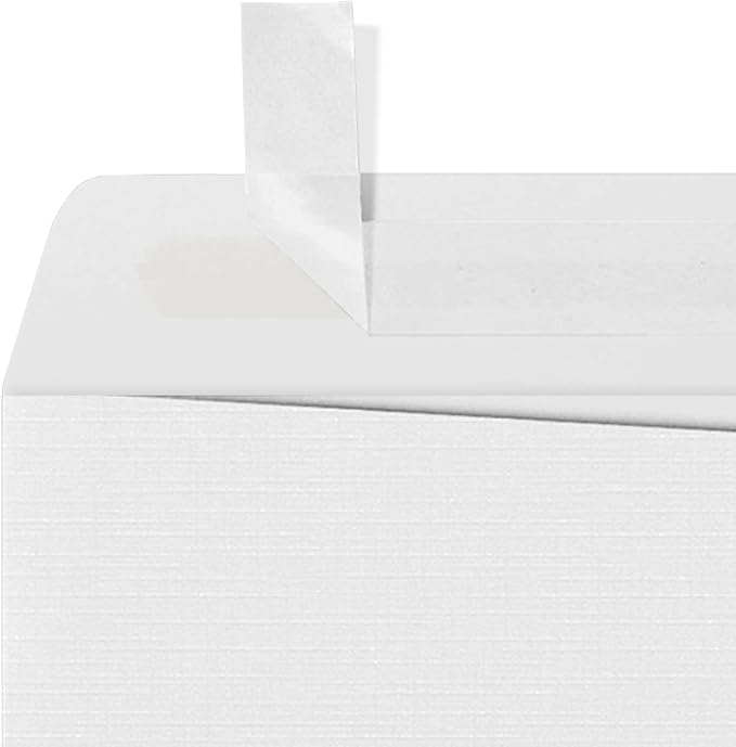 LUXPaper 9 x 12 Open End Envelopes | Peel & Press | White Linen | 80lb. Text | - Image 4