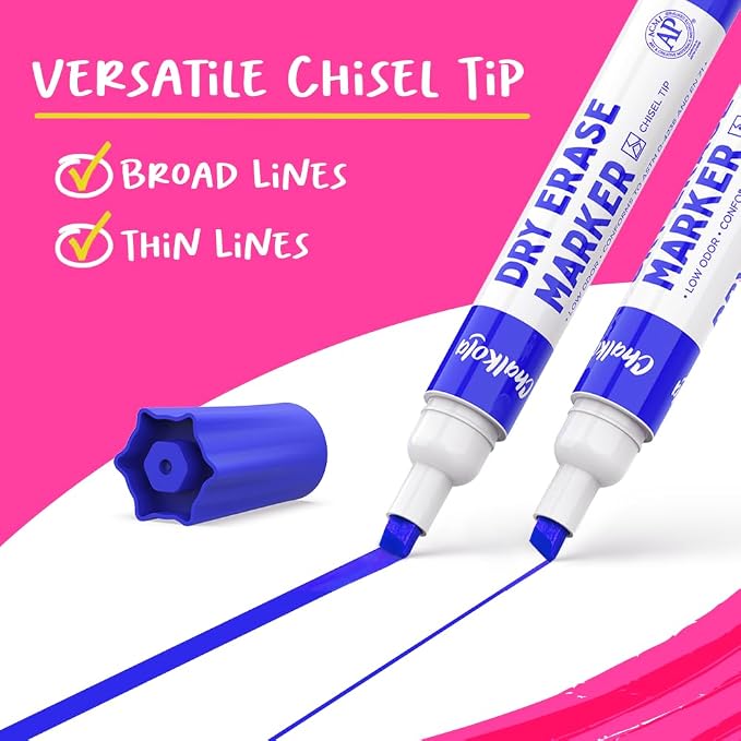 Chalkola Dry Erase Markers Chisel Tip | Dry Erase Pens - Image 2