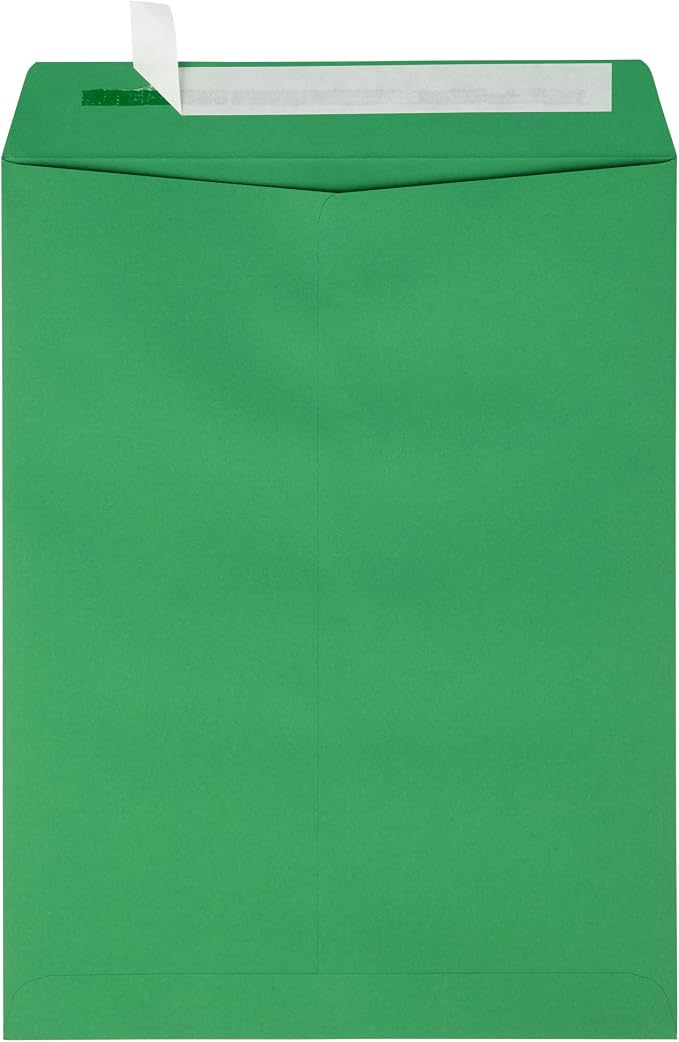 LUXPaper 9 x 12 Open End Envelopes | Peel & Press | Holiday Green | 80lb. Text - Image 2