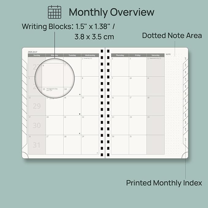POPRUN Weekly Planner 2026-2027, 6.5" x 8.5", Academic Weekly and Monthly - Image 4