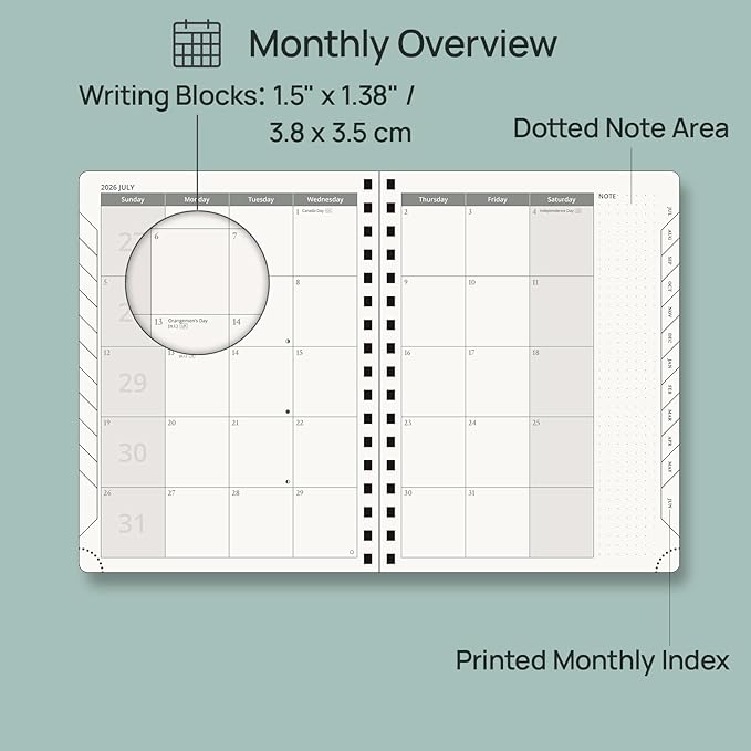 POPRUN Weekly Planner 2026-2027, 6.5" x 8.5", Academic Weekly and Monthly - Image 4