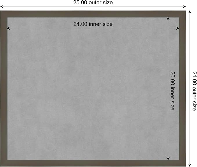 Amanti Art Grey Framed Magnetic Board 21x25 Medium Vision Board - Image 3