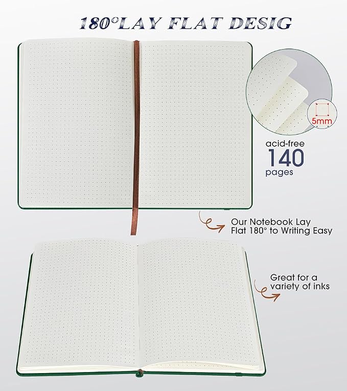 Biuwory Dotted Journal Notebook, 140 Dot Grid Pages, Medium 5.7"×8.3" | A5 - Image 5