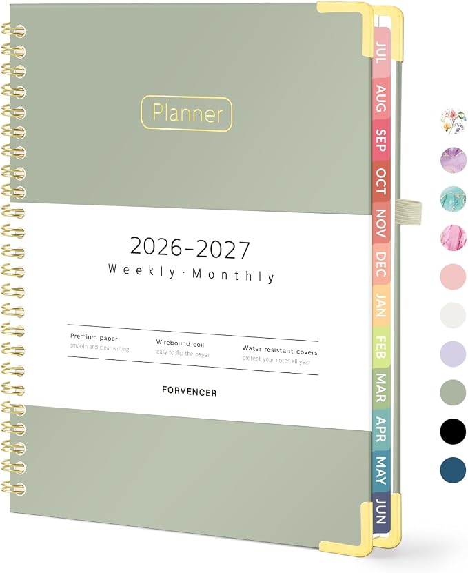 Forvencer Academic Planner 2026-2027, Hardcover Calendar Planner Weekly & by Forvencer