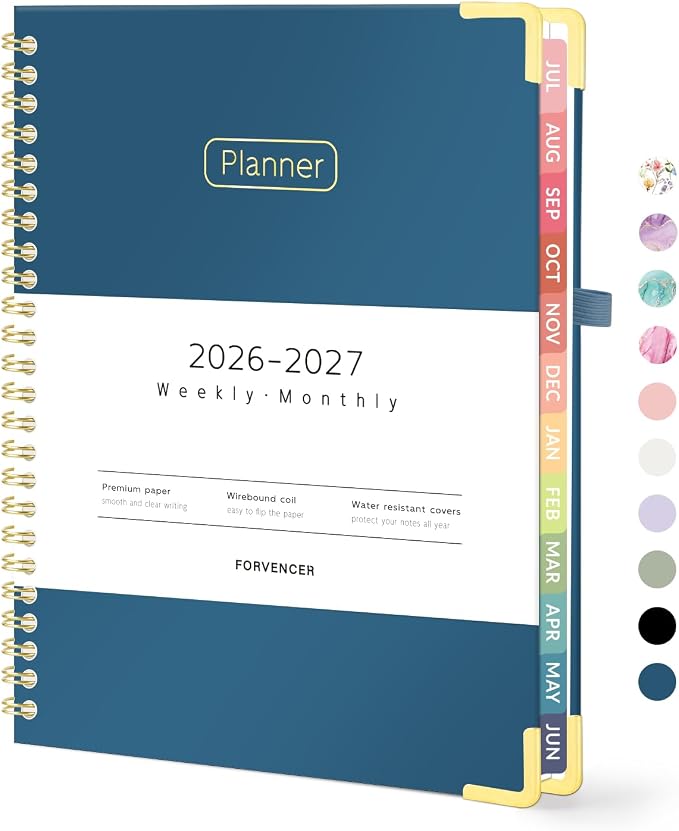Forvencer Academic Planner 2026-2027, Hardcover Calendar Planner Weekly & by Forvencer