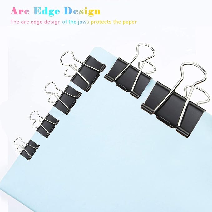 Mini Binder Clips, 144 Pack, 5/8 Inch, Standard 15mm, Micro Paper Clips - Image 5
