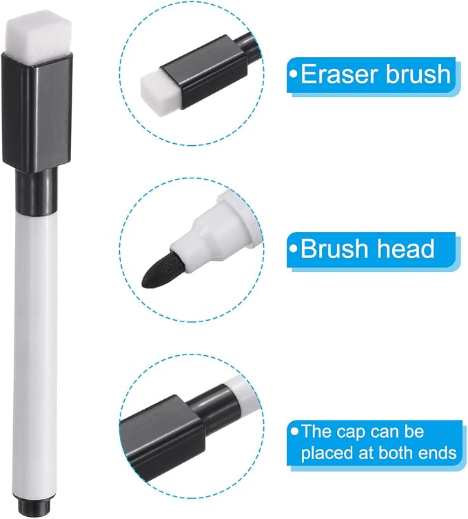 PATIKIL Dry Erase Marker Pens, 30 Pack Black Ink Fine Point Low Odor Whiteboard - Image 4