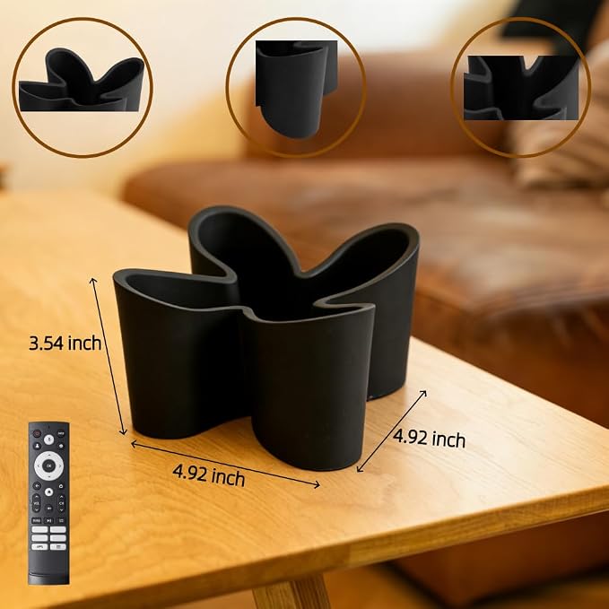 Khakho Flower Shape Remote Control Holder, Desk Organizer Storage Container - Image 2