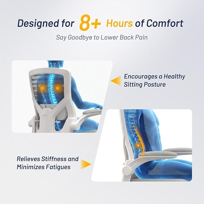 Office Chair for Long Hours & Back Pain Relief – 4" Molded Foam Cushion - Image 4