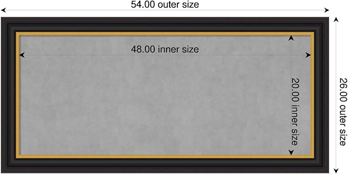 Amanti Art Black Framed Magnetic Board 26x54 Oversize Vision Board - Image 2