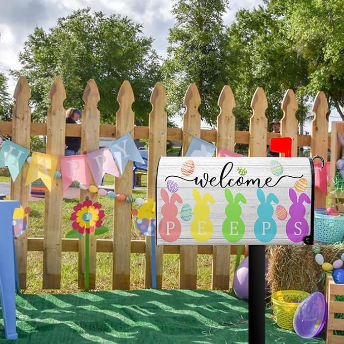 farg Welcome Easter Mailbox Cover Magnetic Standard Size Easter Cute Bunny - Image 7