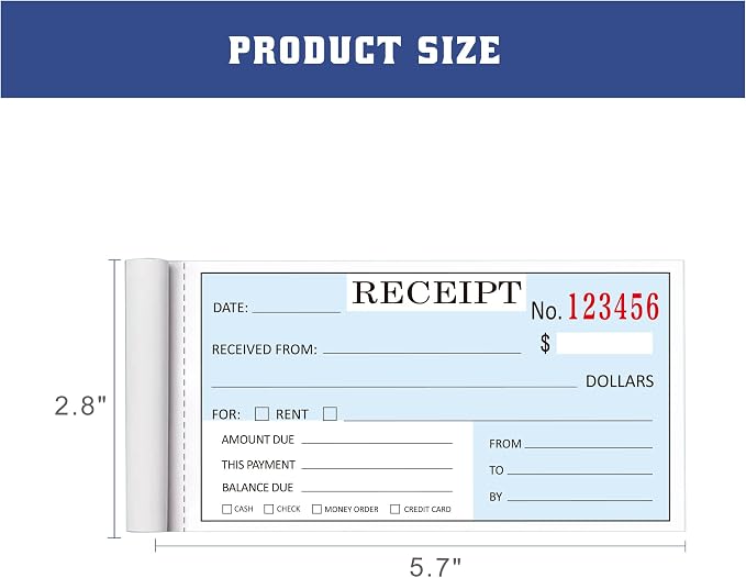 2 Packs Receipt Book with Carbon Copies, Receipt Book - Image 3