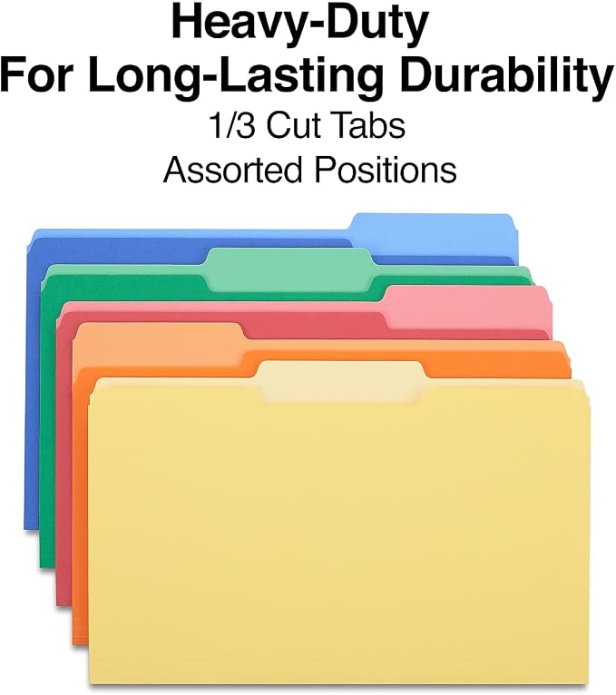 Staples Heavyweight File Folders, Legal Size, Durable Paper Stock - Image 3