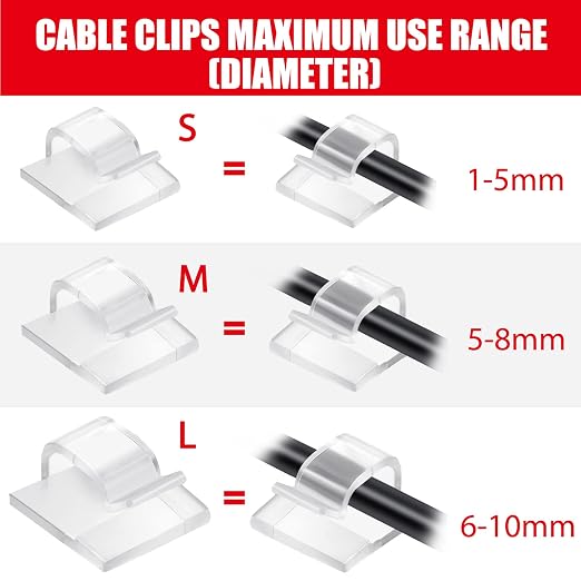 Blulu 100 Pcs Adhesive Cable Wire Clips, Outdoor Light Clips, Cord Management - Image 3