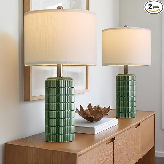 PoKat 24" Modern Ceramic Table Lamps Set of 2 by Pokat
