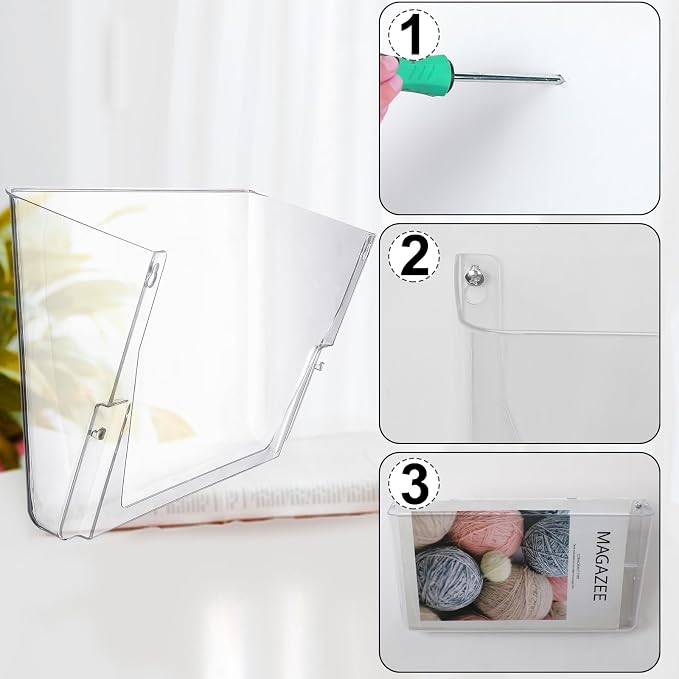 Tenceur 12 Pcs Plastic Single Pocket Wall Mount File Holder - Image 3