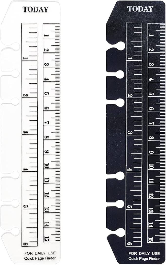 2 Pack A6 6 Holes Page Marker Ruler Plastic Binder Ruler Divider Ruler by Zelten