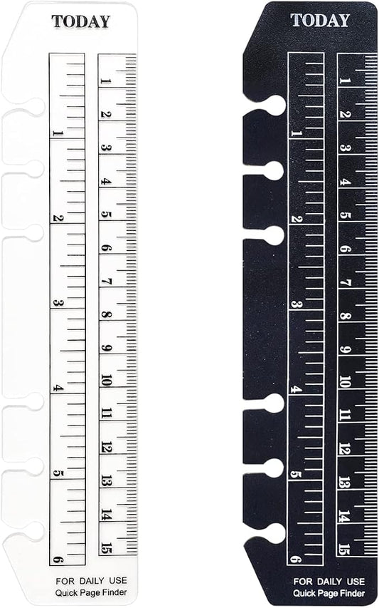 2 Pack A6 6 Holes Page Marker Ruler Plastic Binder Ruler Divider Ruler by Zelten