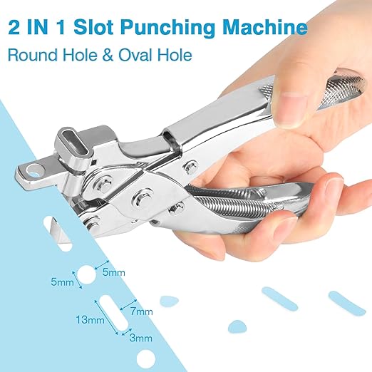 2 in 1 Badge Slot Hole Punch for ID Cards, Heavy Duty Hand Punch Metal Hole - Image 2