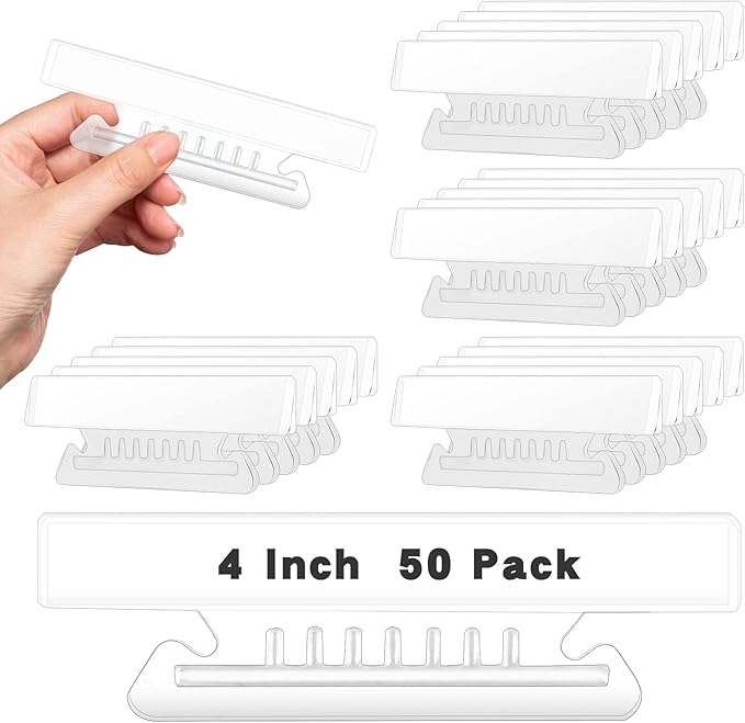 50 Pieces 4 Inch Clear Hanging Folder Tabs Hanging File Folder Tabs Clear Tabs by SMAODSGN