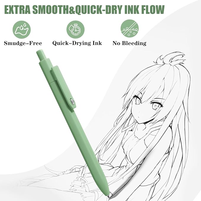 Vitoler Cute Gel Pens, 8 Pack 0.5mm Fine Point Pens - Image 3