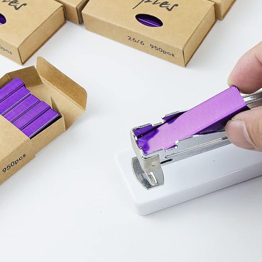 Purple 26/6 Standard Staple Set 12mm Width 1000/Box 4 Boxes/Pack 4000 Count - Image 4