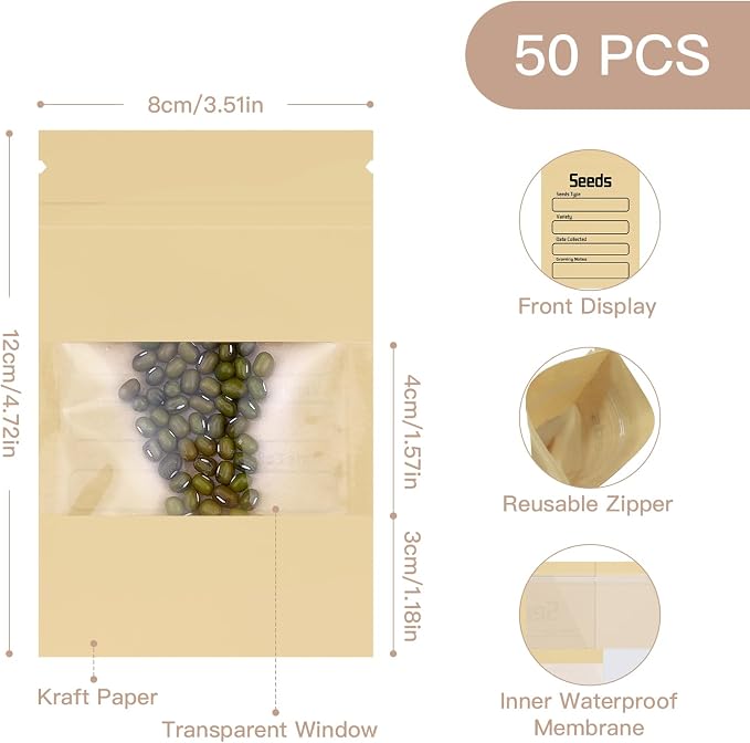 Seed Organizer Binder with 50 PCS Resealable Seed Envelopes - Image 3