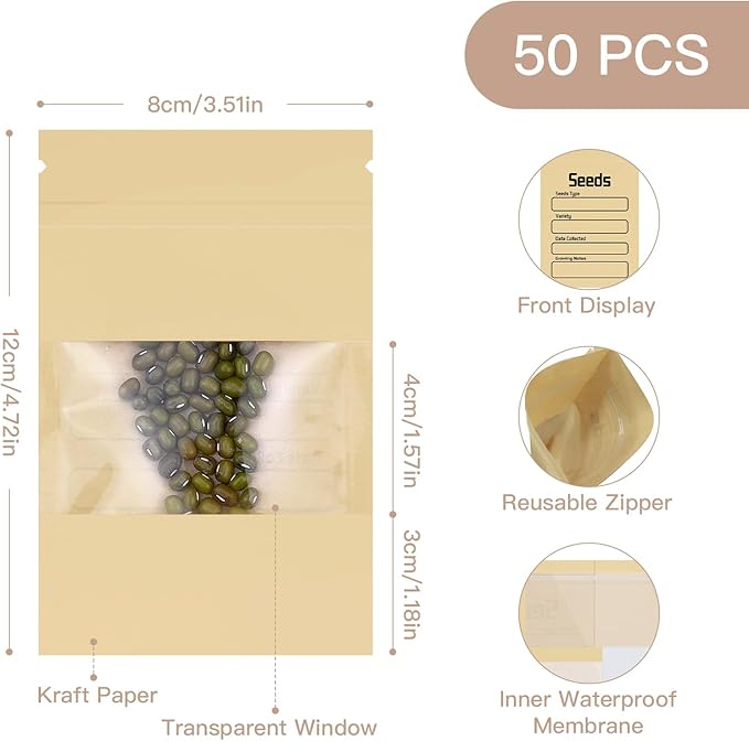 Seed Organizer Binder with 50 PCS Resealable Seed Envelopes - Image 3