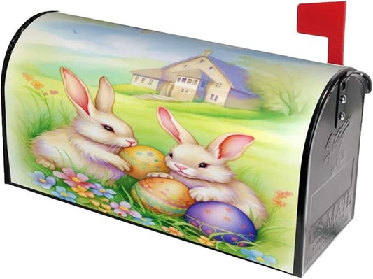 Ouqiuwa Vintage Easter Bunnies Eggs Soft Welcome Magnetic Mailbox Cover by Ouqiuwa