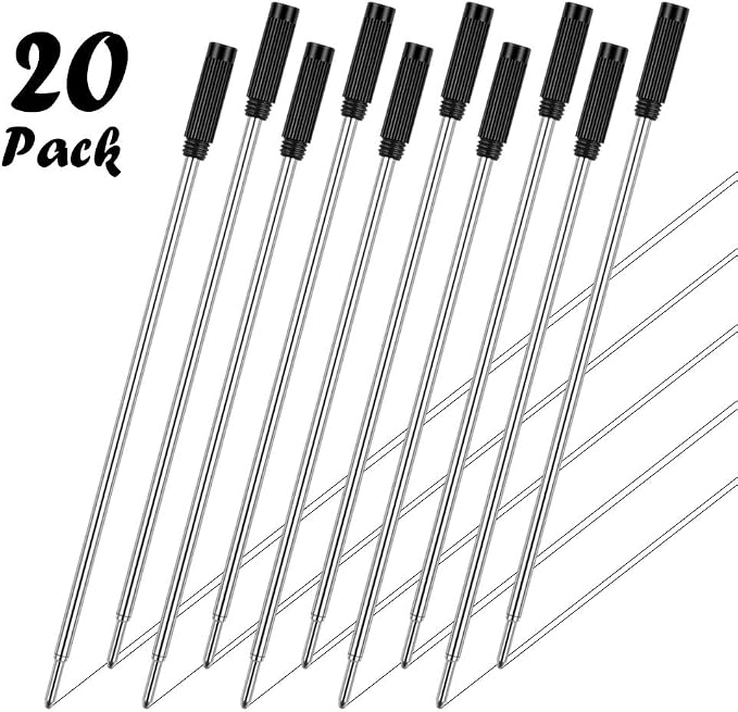 Unibene Cross Compatible Ballpoint Pen Refills 20 Pack, 1.0mm Medium Point-Black - Image 2