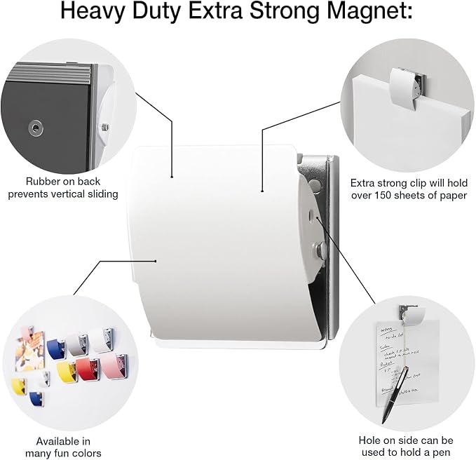 Plus Extra Strong Magnetic Clips, Large White - Image 2