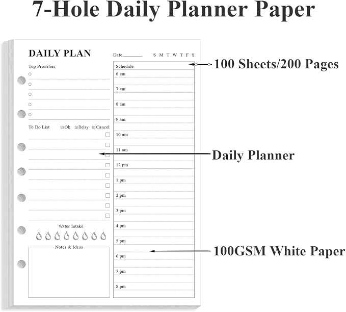 7-Hole Undated Daily Planner Refill - Image 6