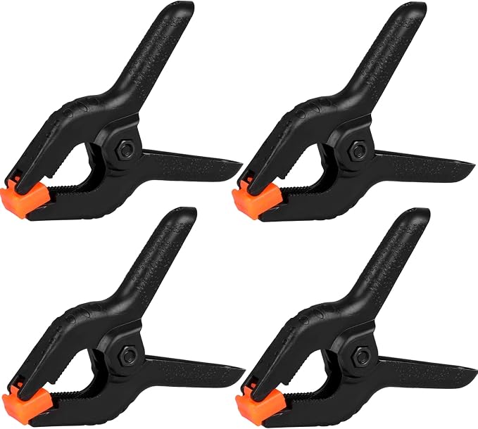 4 Pack Spring Clamps, 6inch Plastic Clips, Backdrop Clips, Big Clamps Heavy Duty by Romeda