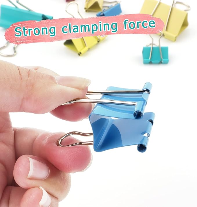 ZZTX Binder Clips Paper Clamps Clips Medium Size, 1.3 Inches, 24 Pieces - Image 4