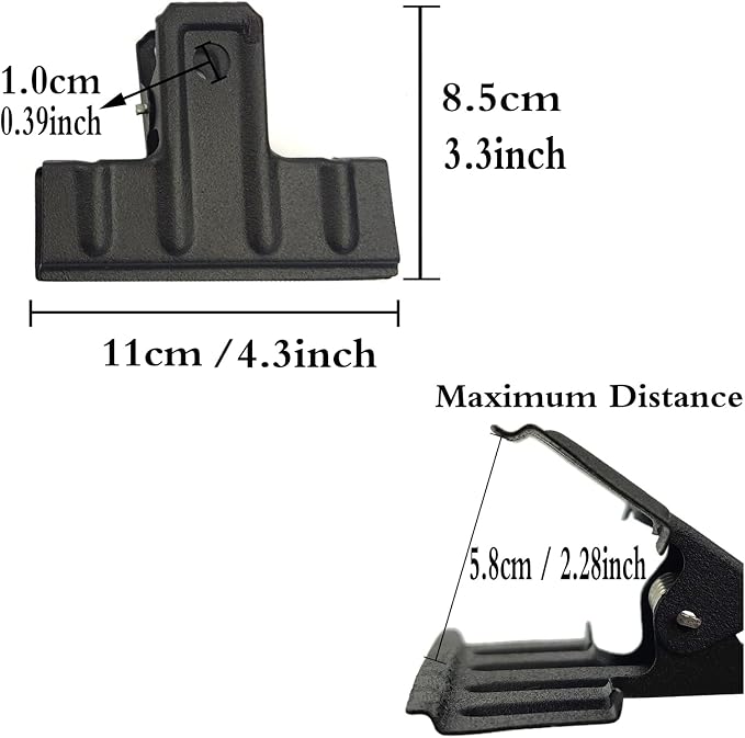Locci Black Large Bull Clips, Jumbo Binder Clips - Image 2