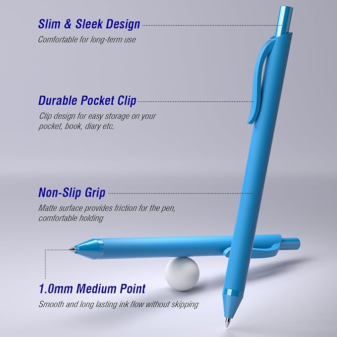 50 Pack Blue Ink Pens - Image 2