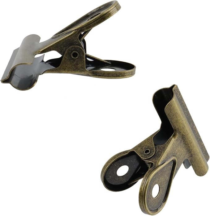 Xiaoyztan Mini Clips, 50mm Wide Bronze Bulldog Clips Paper Clip Binder Bull - Image 4