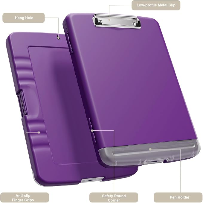 Piasoenc Clipboard with Storage, 8.5 x 11 Organization Box with Pen Holder and - Image 2