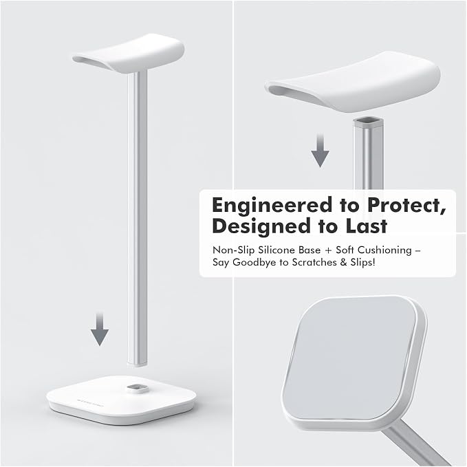 Headphone Stand, Desktop Headset Holder Heavy Base Desk Earphone Stand Aluminum - Image 5