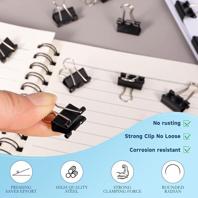 240 Pack Mini Binder Clips, Small Paper Clips 15mm 5/8 Inch. Micro Size Office - Image 4