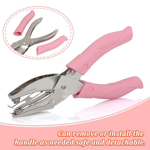 CheeMuii 3 Pieces Metal Handheld Paper Punch Single-Hole Tag Punch Set - Image 3